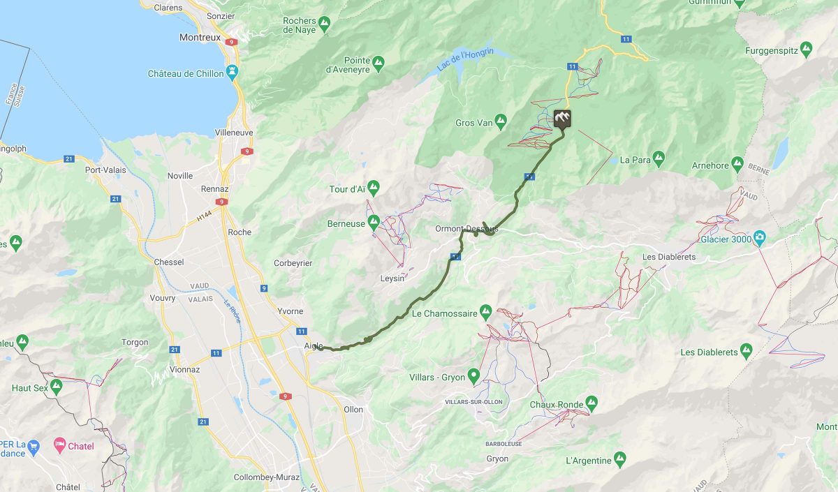 Cyclisme : trace du col des Mosses en Suisse