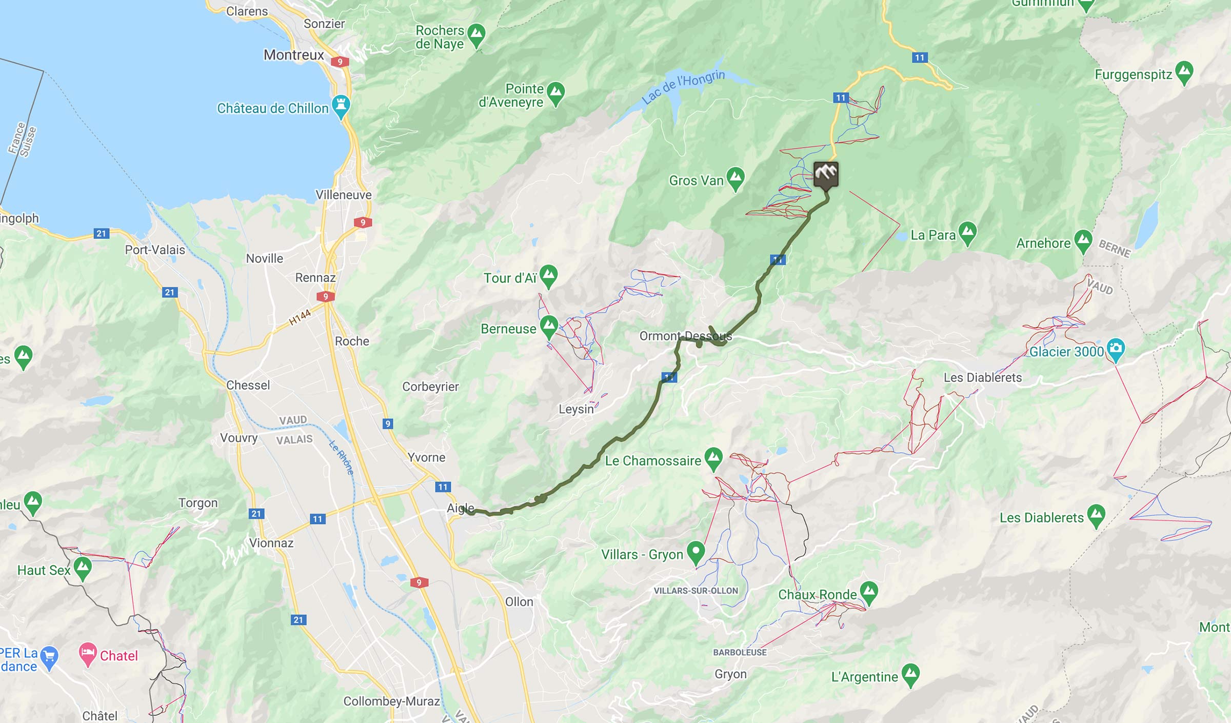 Cyclisme : trace du col des Mosses en Suisse