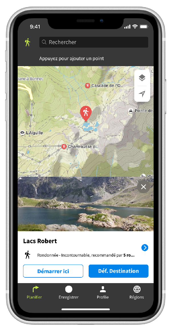 Plannifier sa randonnée avec l'application Komoot