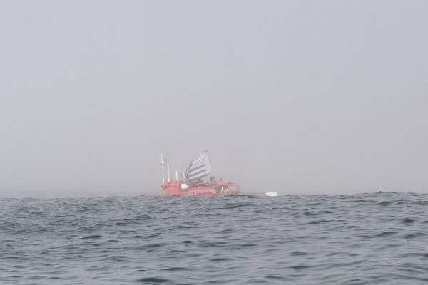 Guirec Soudé au départ de sa traversée à la rame