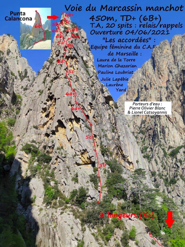 Les accordées : groupe de femmes alpiniste ouvrant une grande voie en Corse