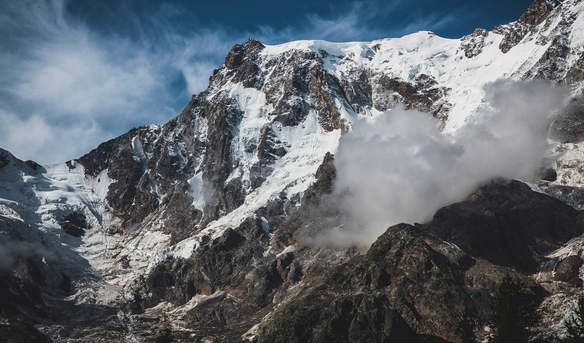 Mont Rose avec des nuages