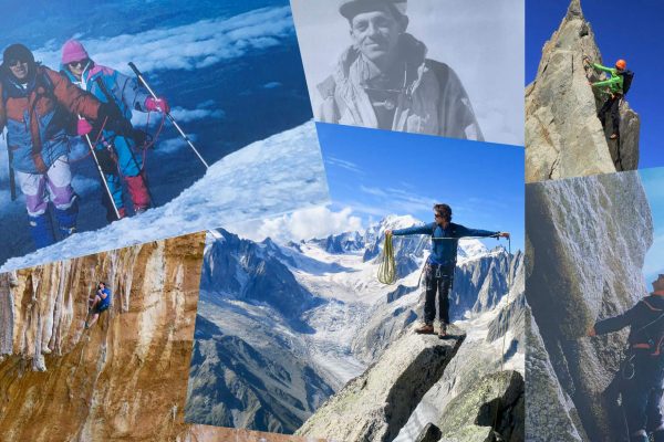 Patchwork photos de guides de hautes montagne ancien et jeune