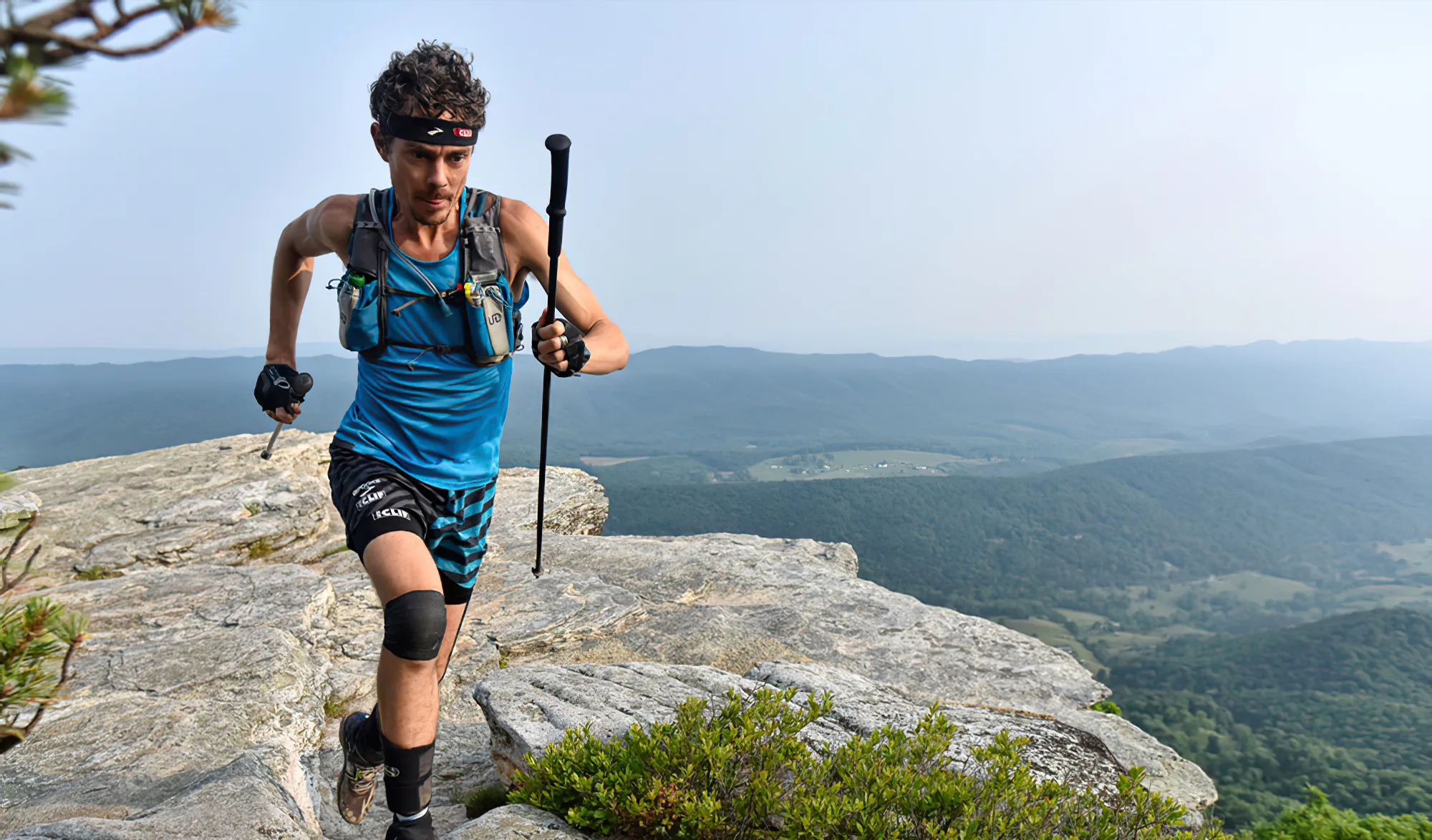 Scott Jurek en course sur le sentier des Appalaches