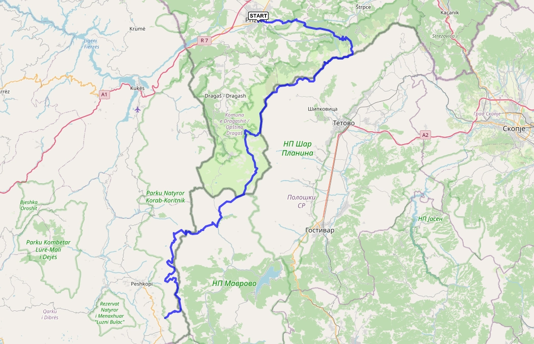 High Scardus Trail entre Prizren et Peshkopi