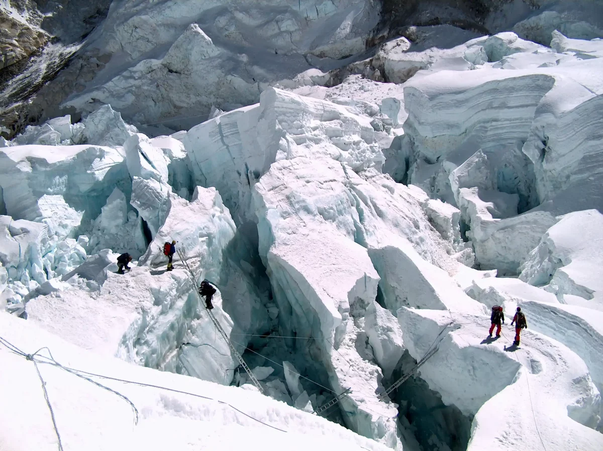 alpinistes dans la Khumbu Ice Fall Everest