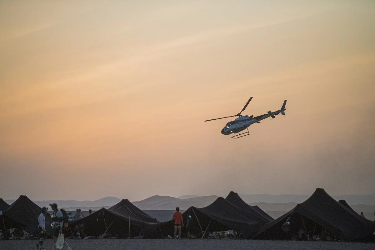 Marathon des Sables hélicoptère