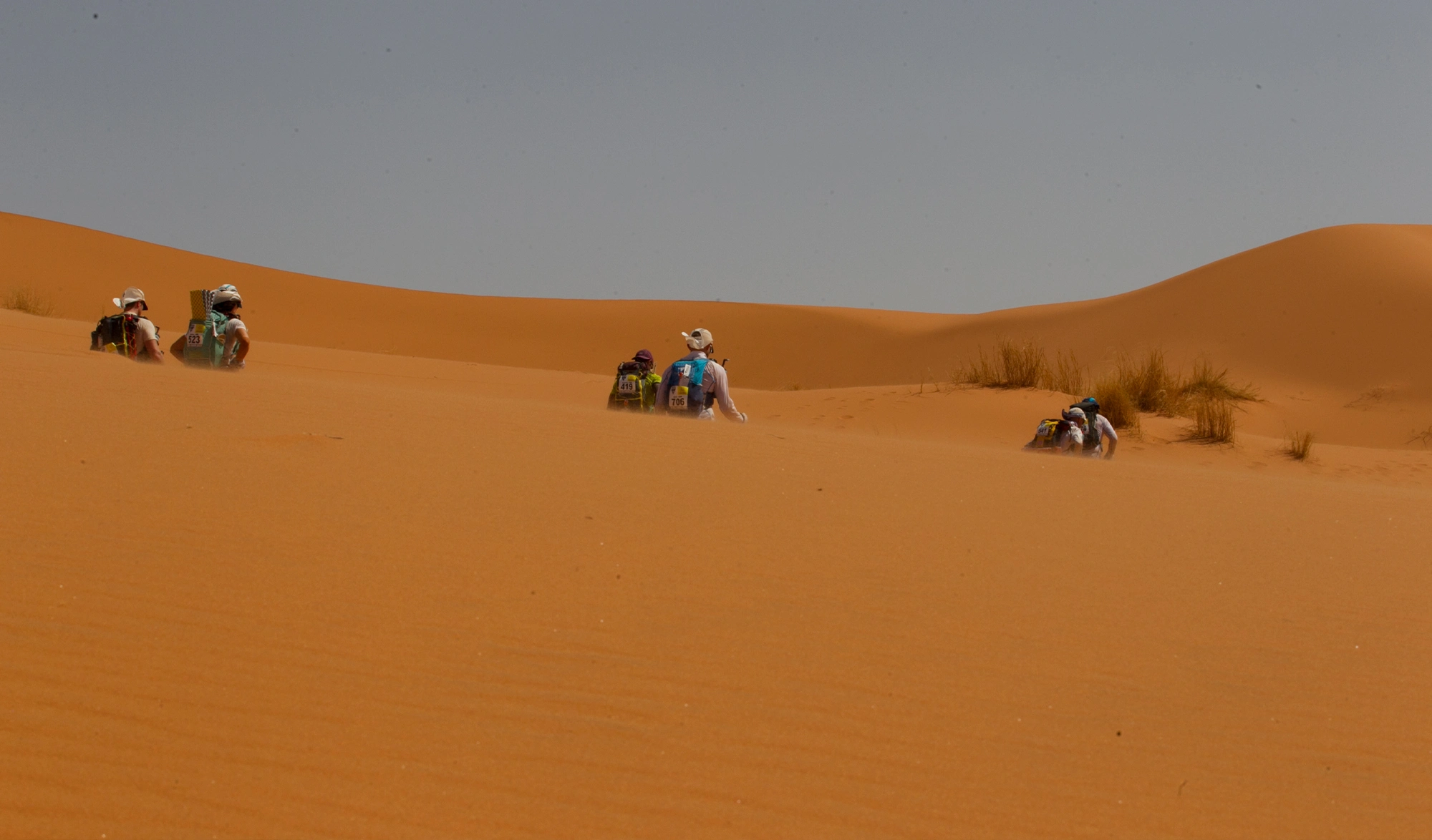 Marathon des Sables 2021 coureurs dans le désert