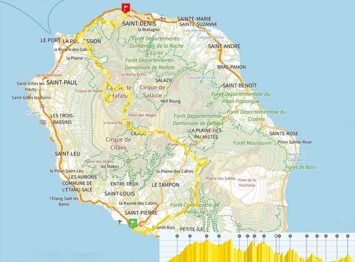 Carte parcours Diagonale des Fous 2021