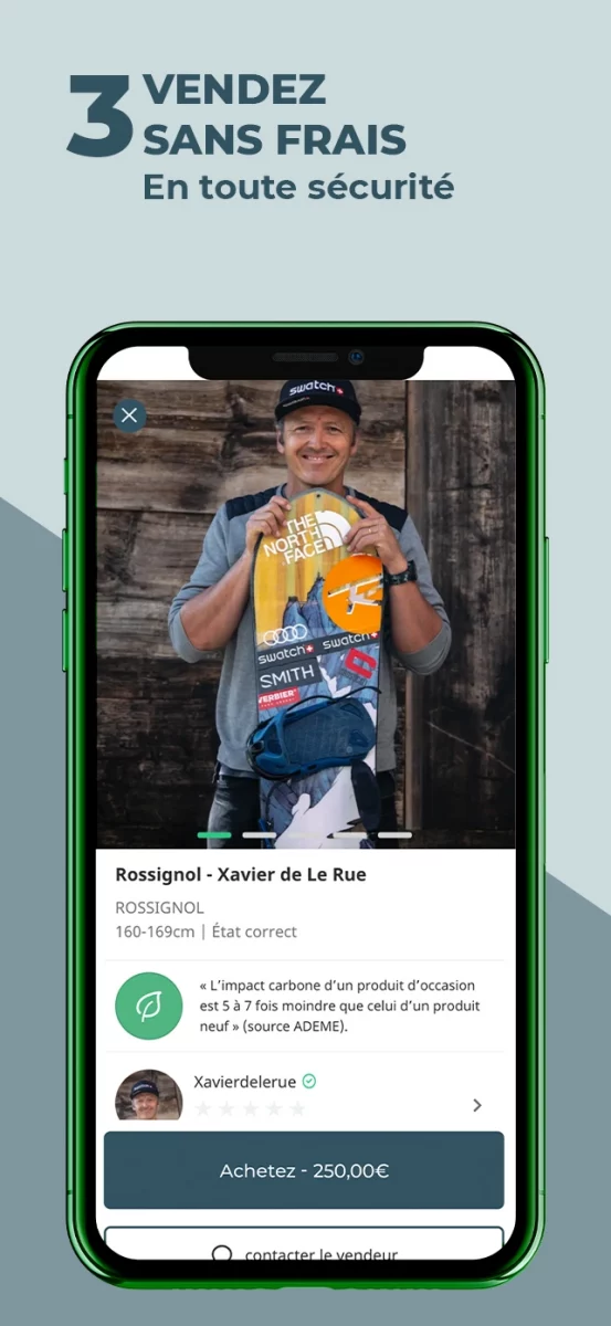 Xaver de le Rue atelier vente équipement outdoor d'occasion