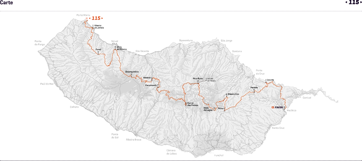 Carte parcours Madeira Island Ultra Trail