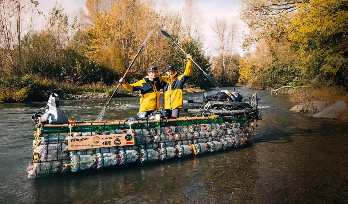 Expedition Pastique'Adour Bikepacking bateau plastique drone