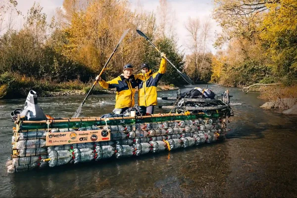 Expedition Pastique'Adour Bikepacking bateau plastique drone