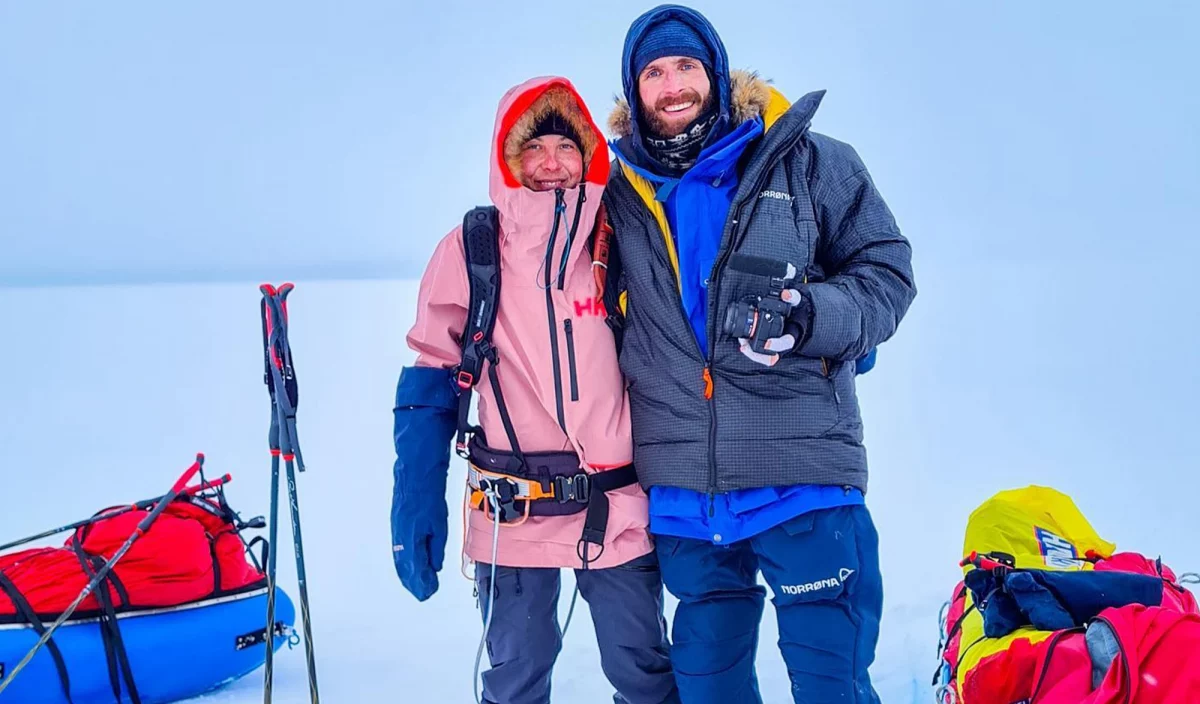 Vincent Colliard et Caroline Cote a la fin de l'expedition Arctique