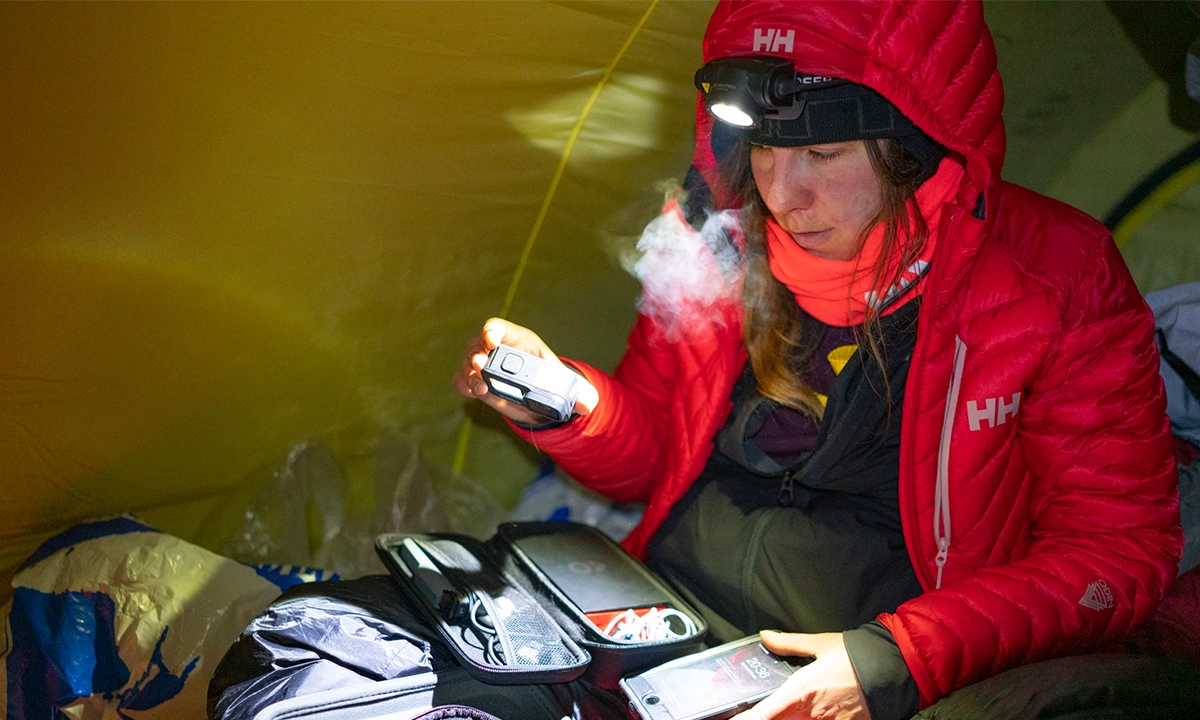 Caroline Côté sous la tente
