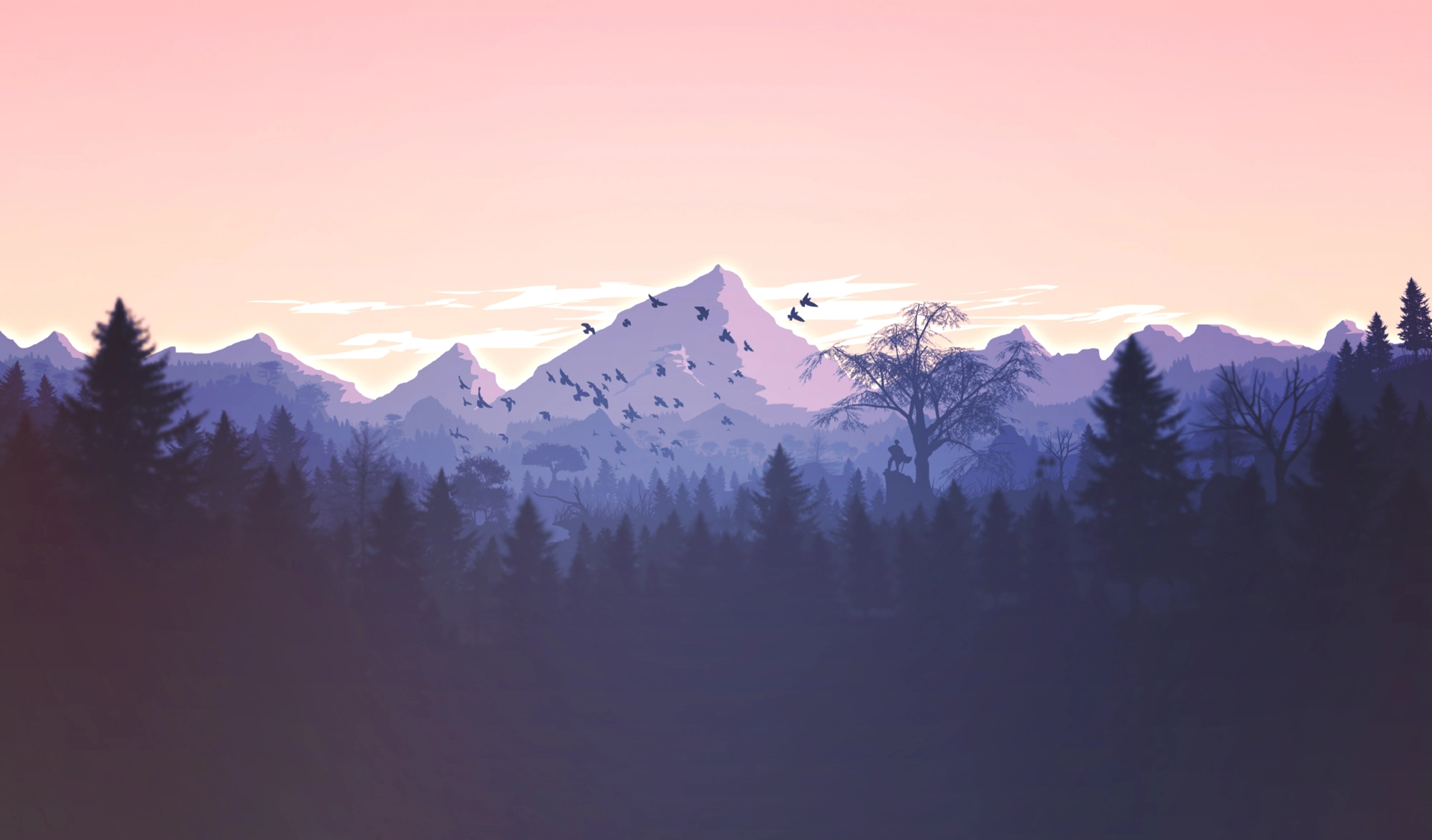 Panorama montagnes vectoriel