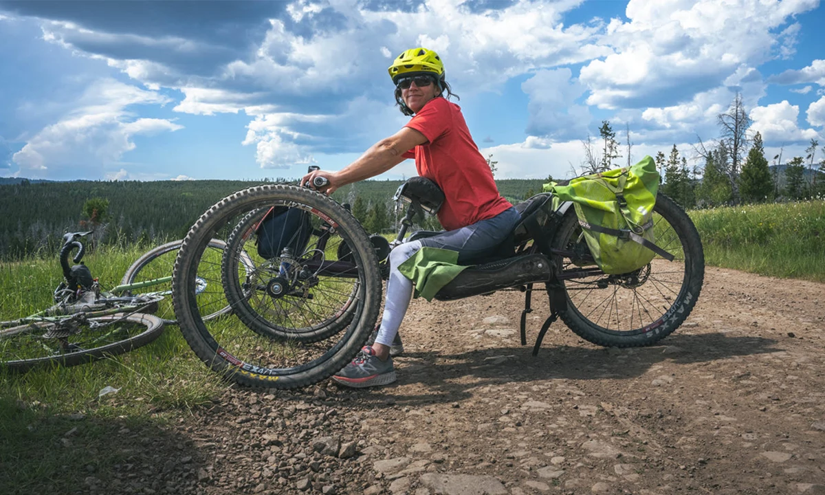 Quinn Brett pendant son Tour Divide en velo adapte