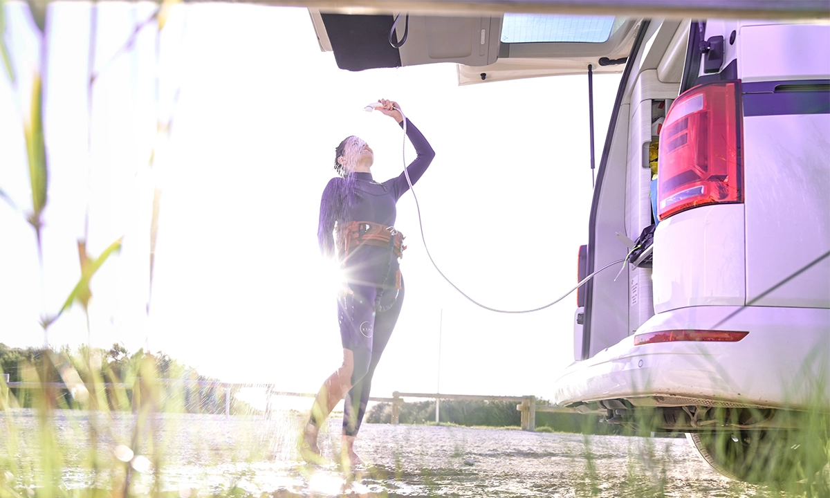douche dans un van