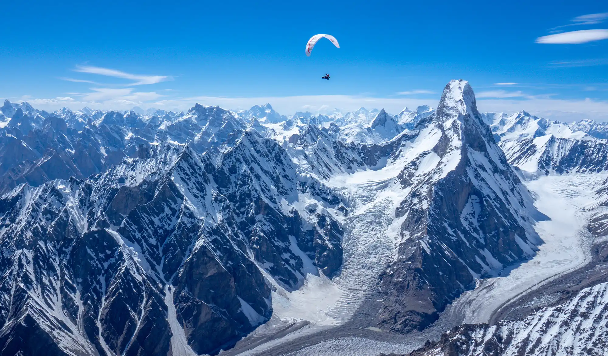 Antoine Girard vol en parapente a 8000 mètres