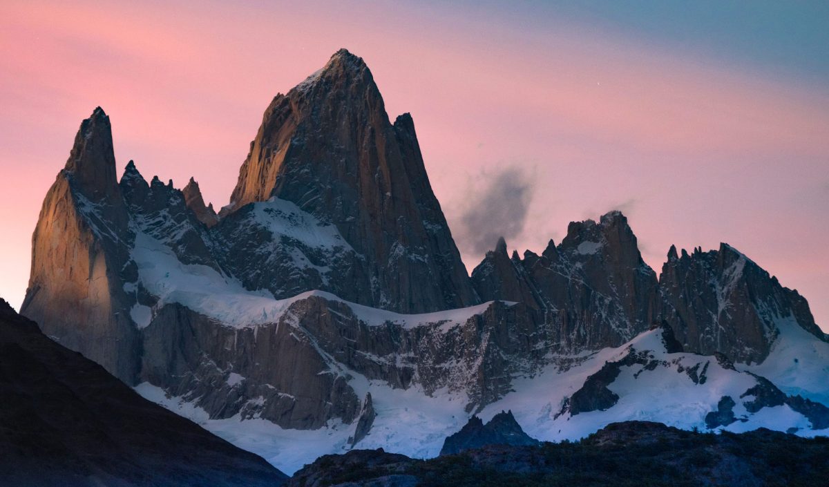 Cerro Torre Fitz Roy couché de soleil