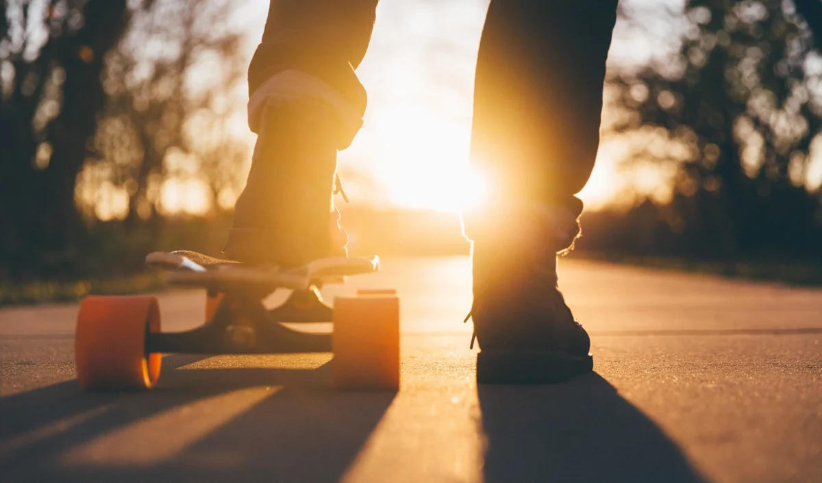 Skate couché de soleil