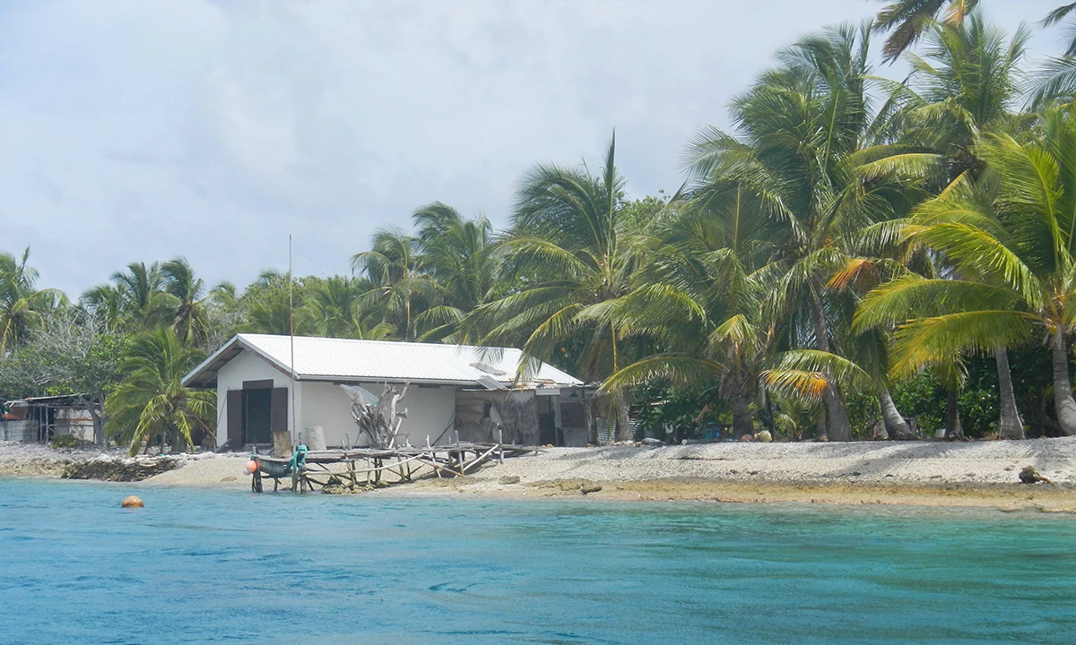 cabane sur une plage paradisiaque