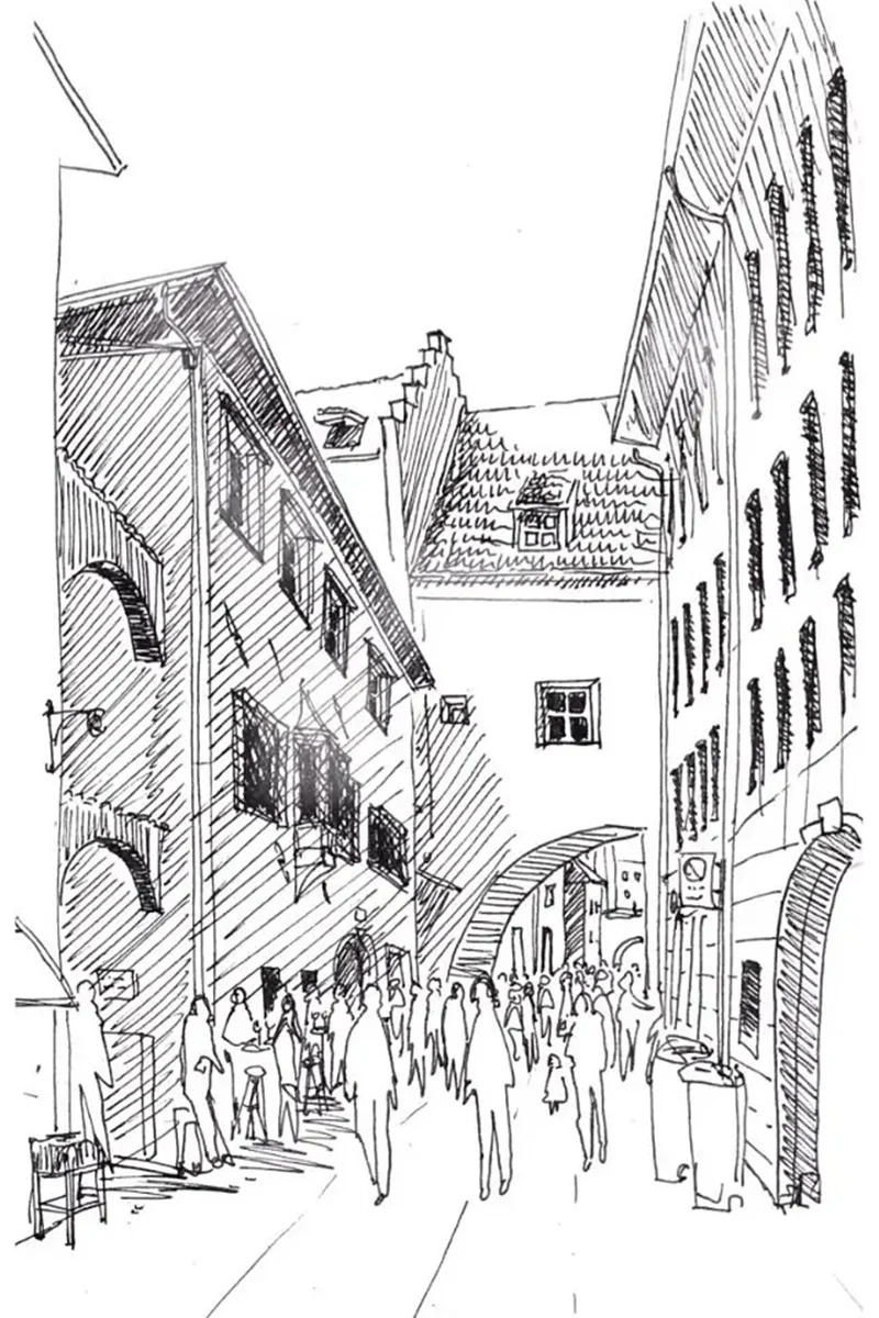 Croquis patrimoine culturelle Italie