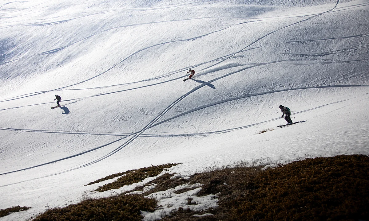 Berio Ski descente à trois
