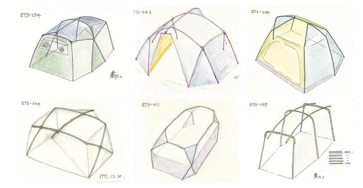 croquis de tentes
