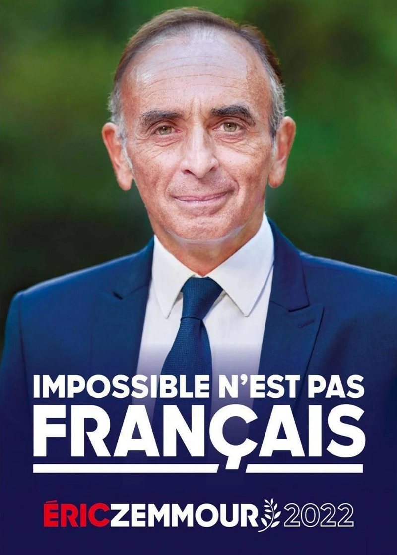 Éric Zemmour affiche campagne présidentielle 2022