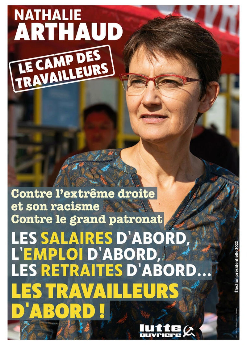 Nathalie Arthaud affiche campagne présidentielle 2022