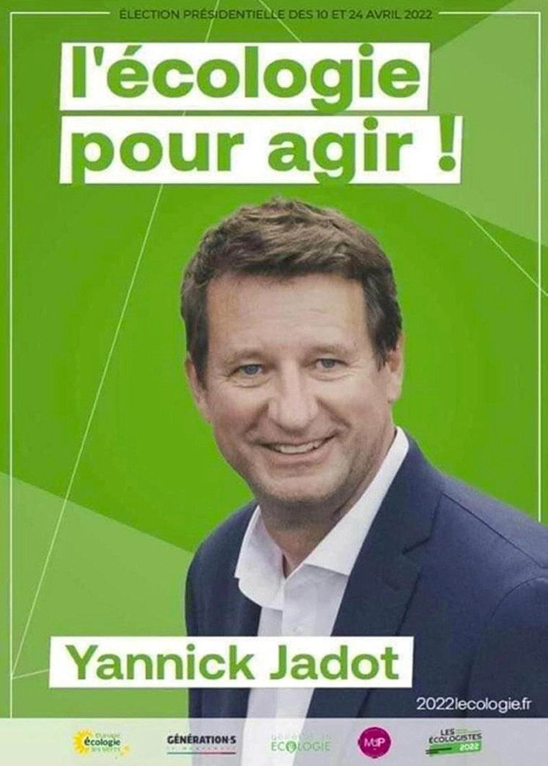 Yannick Jadot affiche campagne présidentielle 2022
