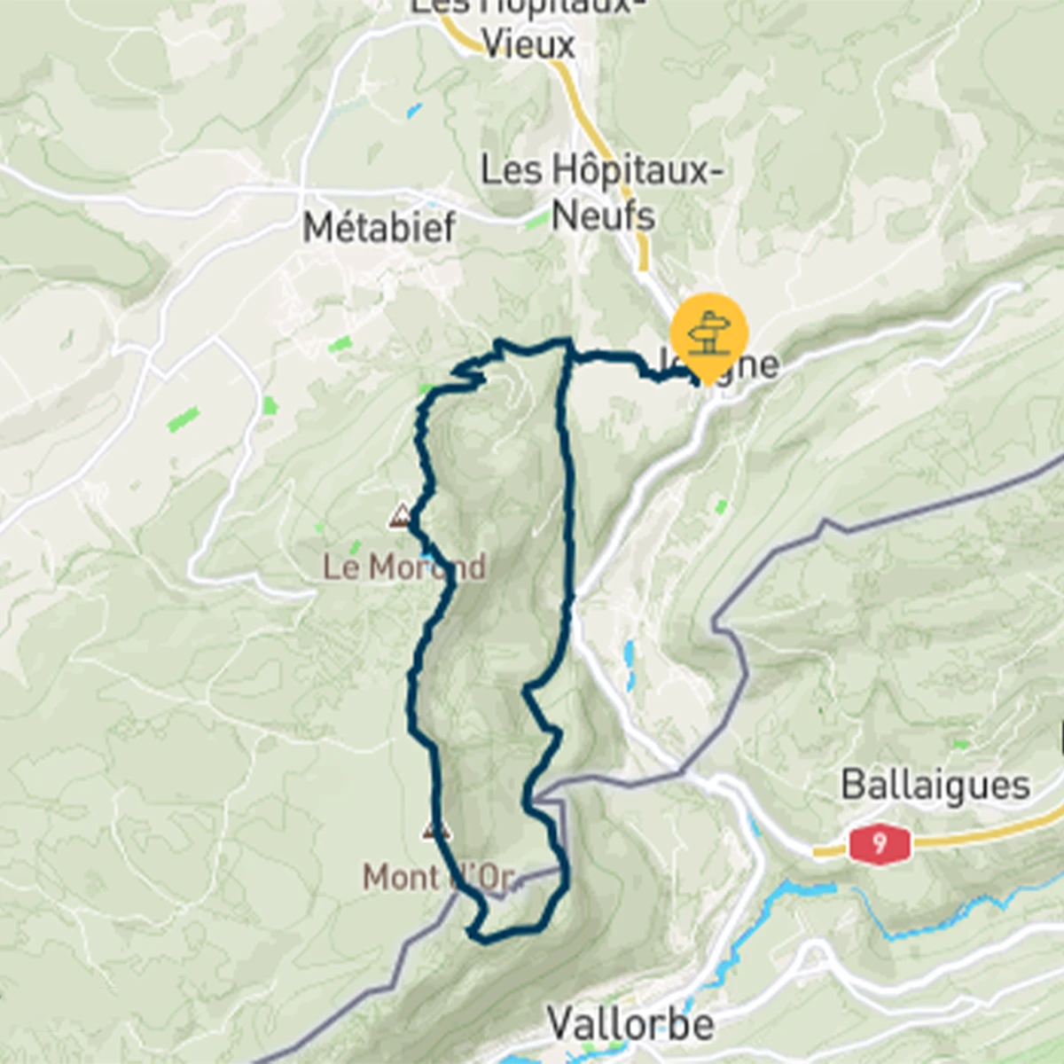 Carte les crêtes du mont dore