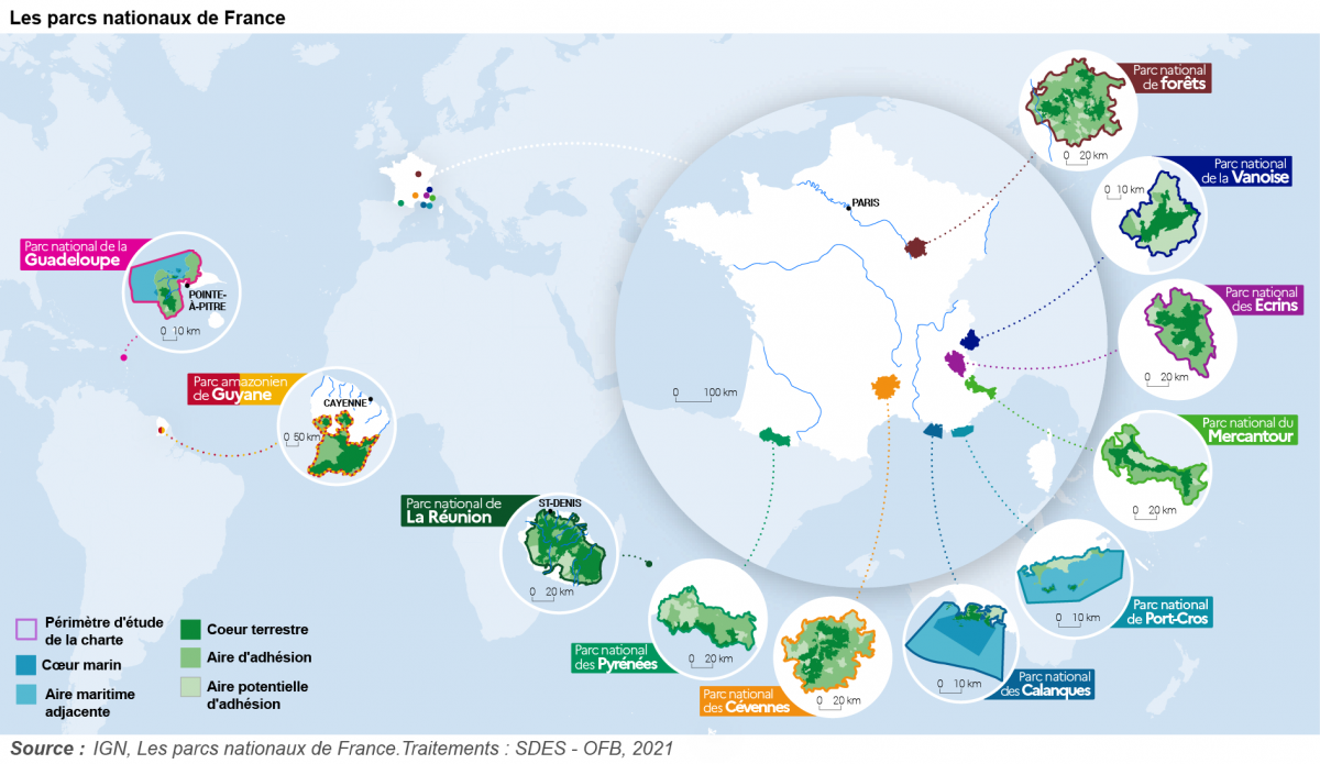 Les parcs nationaux de France