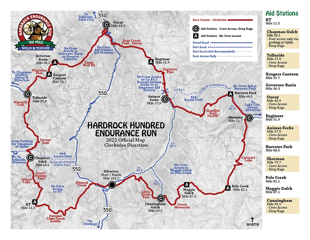 Hardrock 100 carte