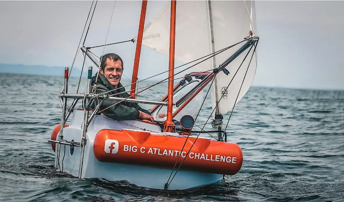 Andrew Bedwell dans son voilier de 1 mètre Big C Atlantic Challange