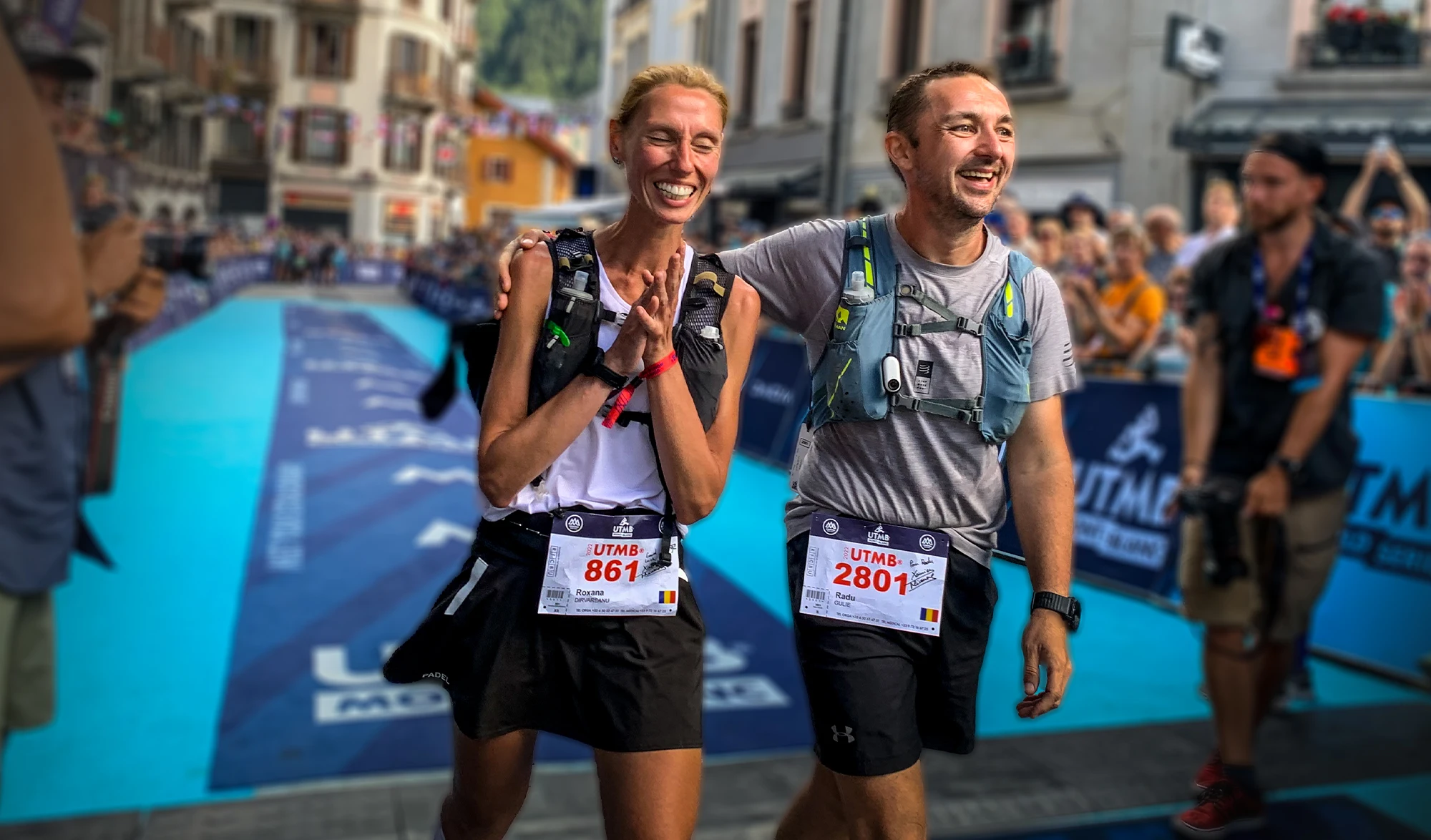 Roxana Dirvareanu & Radu Gulie UTMB derniers finishers de l'UTMB 2022