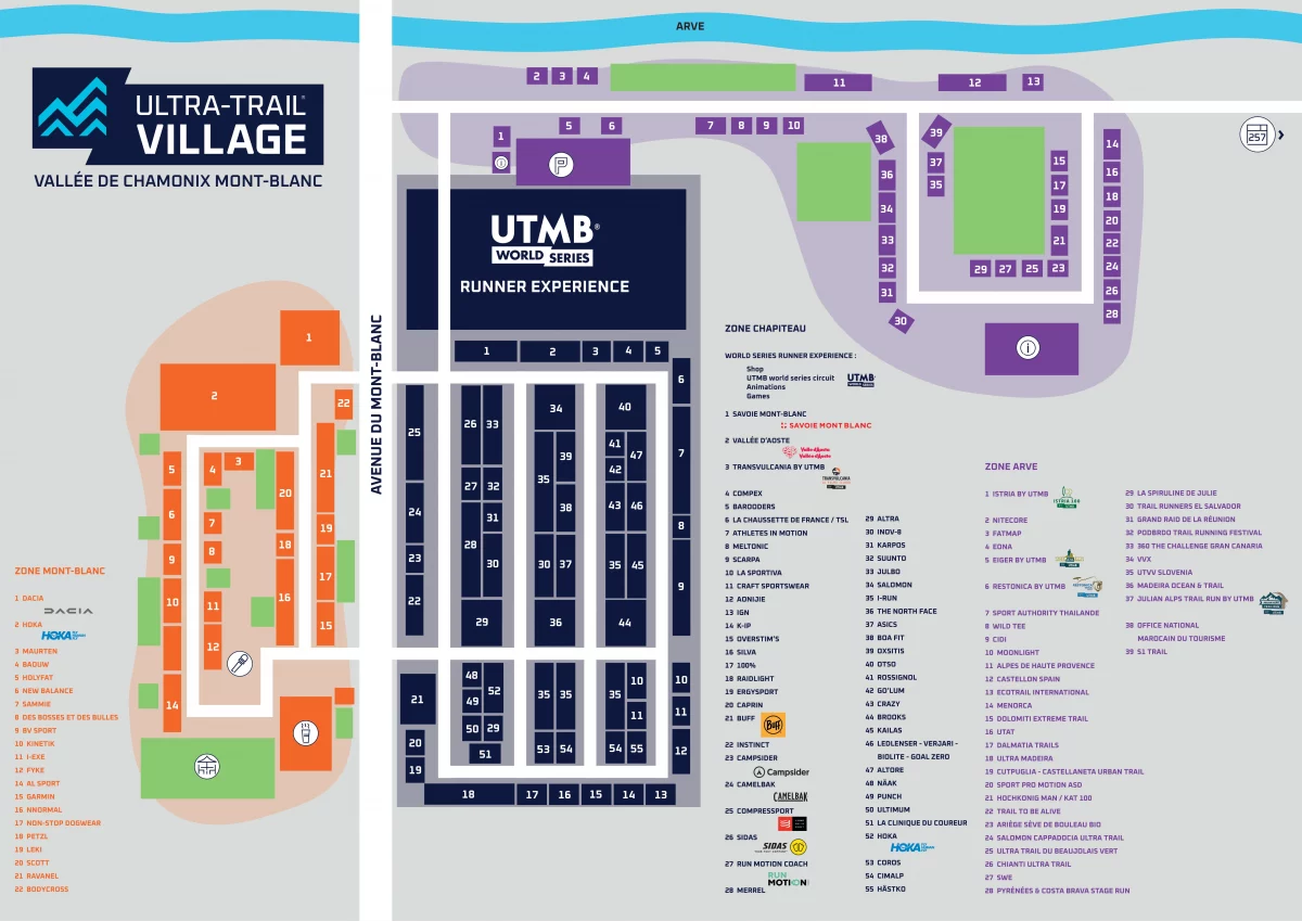 Plan détaille de l'Ultra Trail village