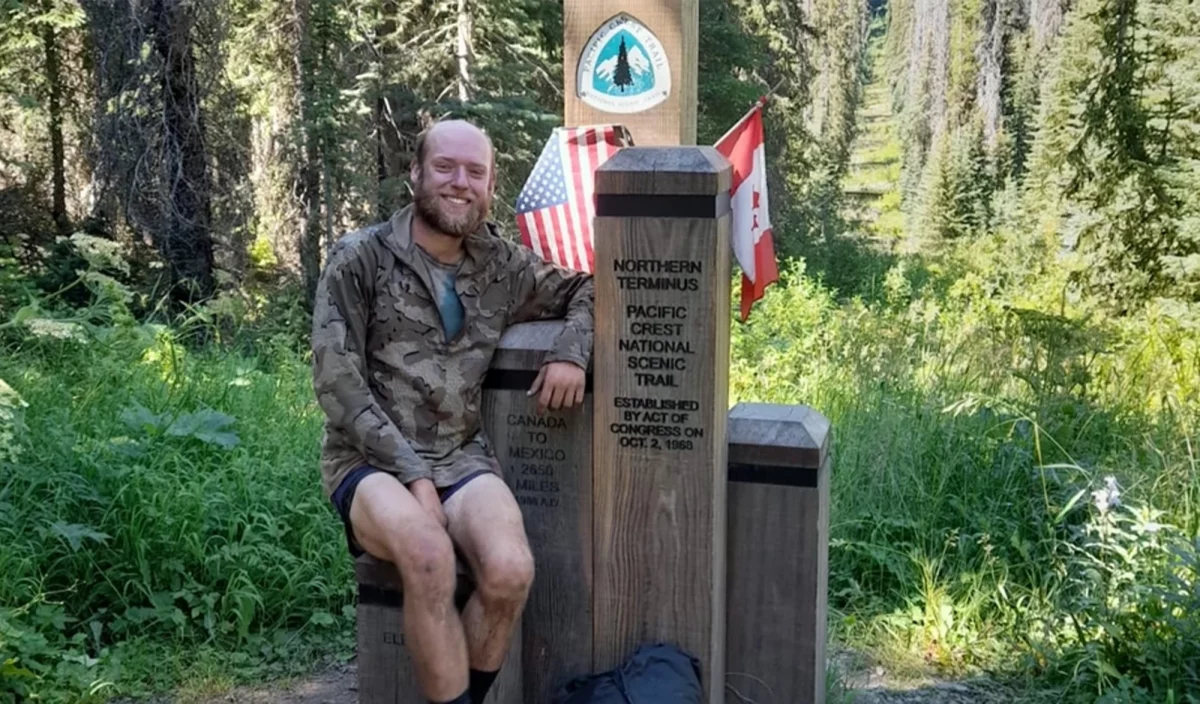 Josh Perry a l'arrivee du Pacific Crest Trail