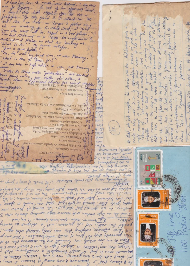 Quelques notes depuis la prison. (Collection Jeff Long)