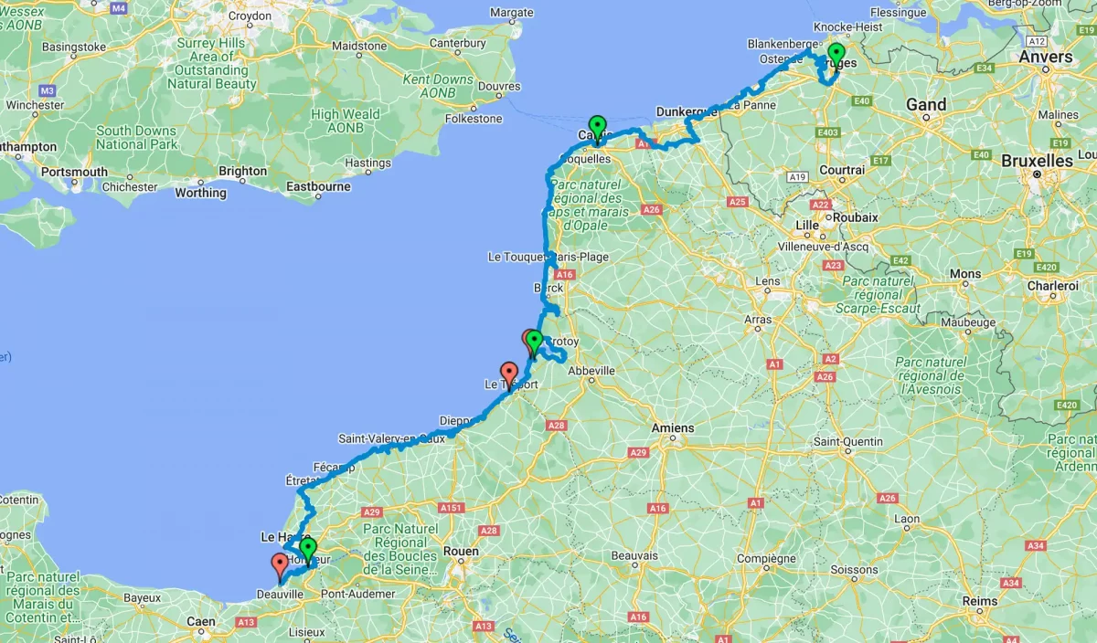 Carte rando le long de la Manche Alicia Grafé