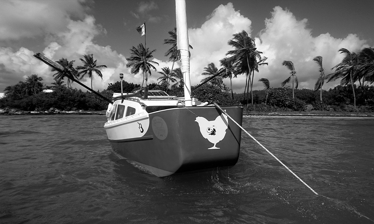 Yann Quénet et son bateau Baluchon