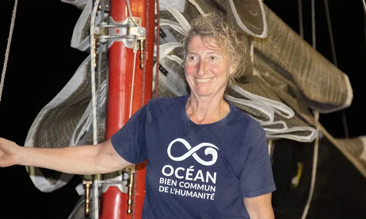 Catherine Chabaud arrivée Route du Rhum