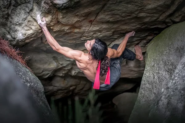 Charles Albert Climbing Barefoot