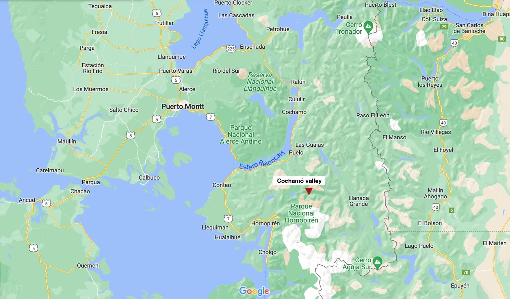carte Cochamó valley