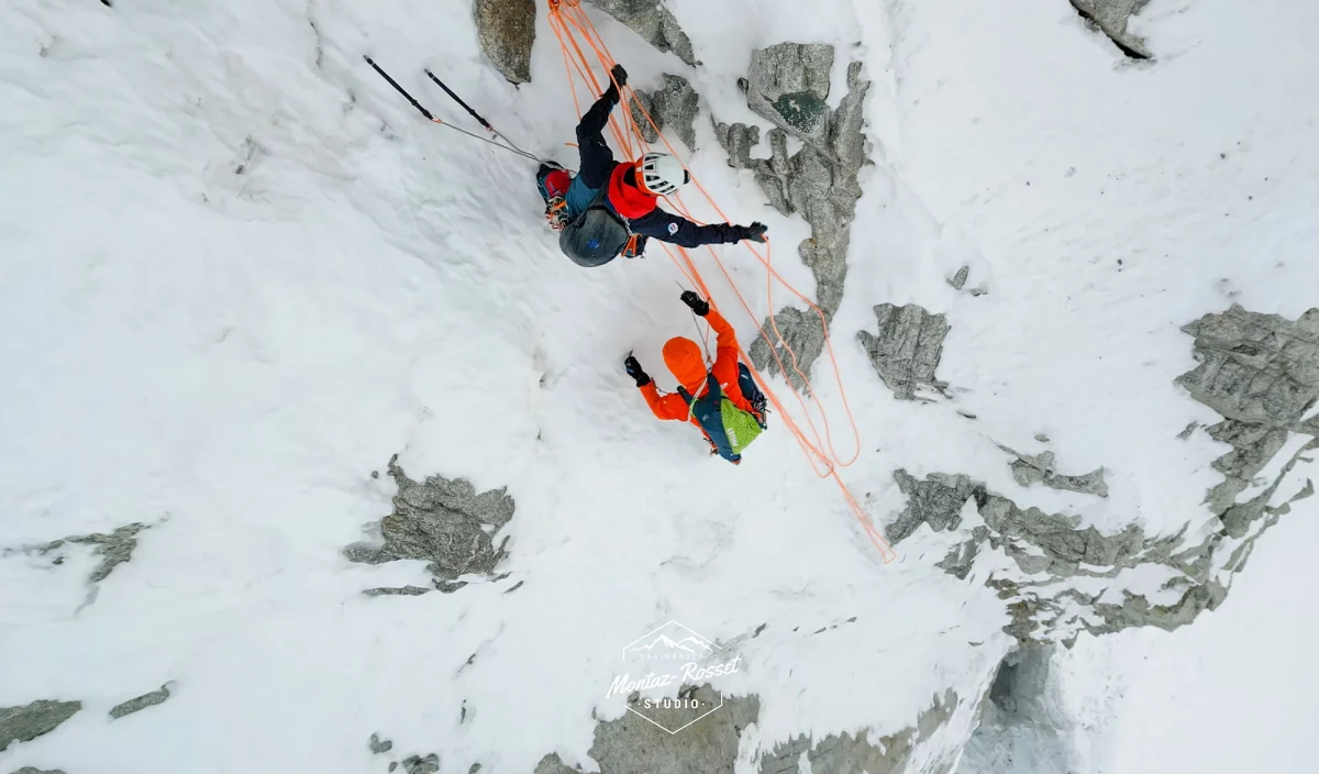 Léo Billon et Benjamin Védrines dans les Grandes Jurasses à la journée depuis Chamonix