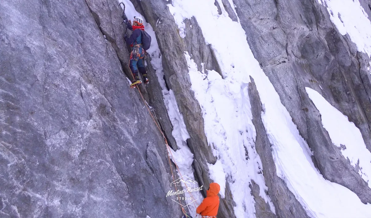 Léo Billon et Benjamin Védrines dans les Grandes Jurasses à la journée depuis Chamonix