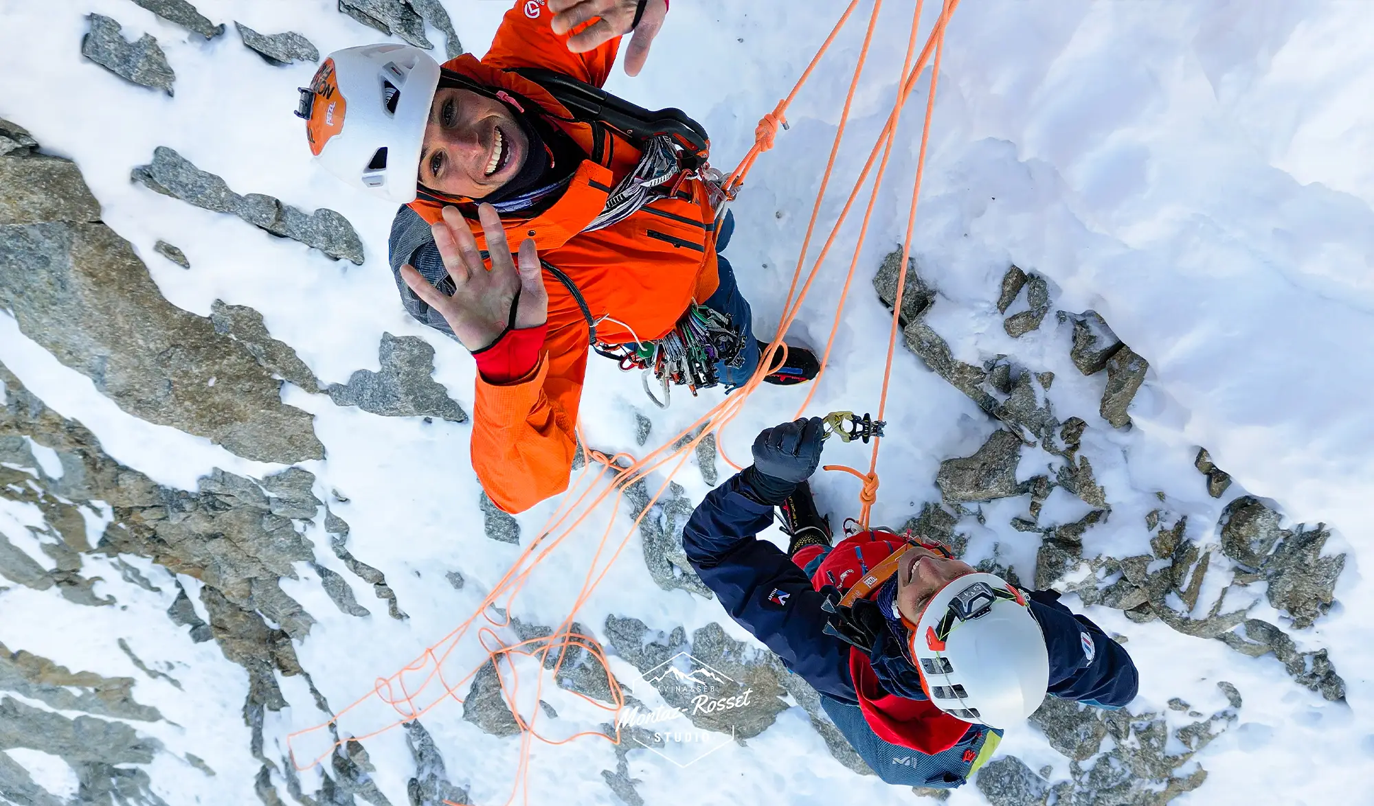 Léo Billon et Benjamin Védrines dans les Grandes Jurasses à la journée depuis Chamonix