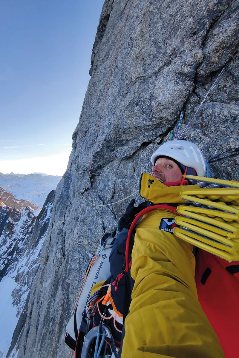 Charles Dulouloz sur les Grandes Jorasses