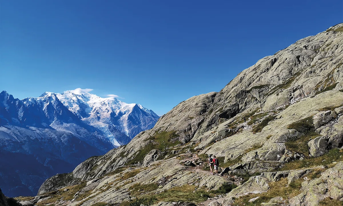Balcon emblématique sur le mont-Blanc depuis la variante du lac blanc